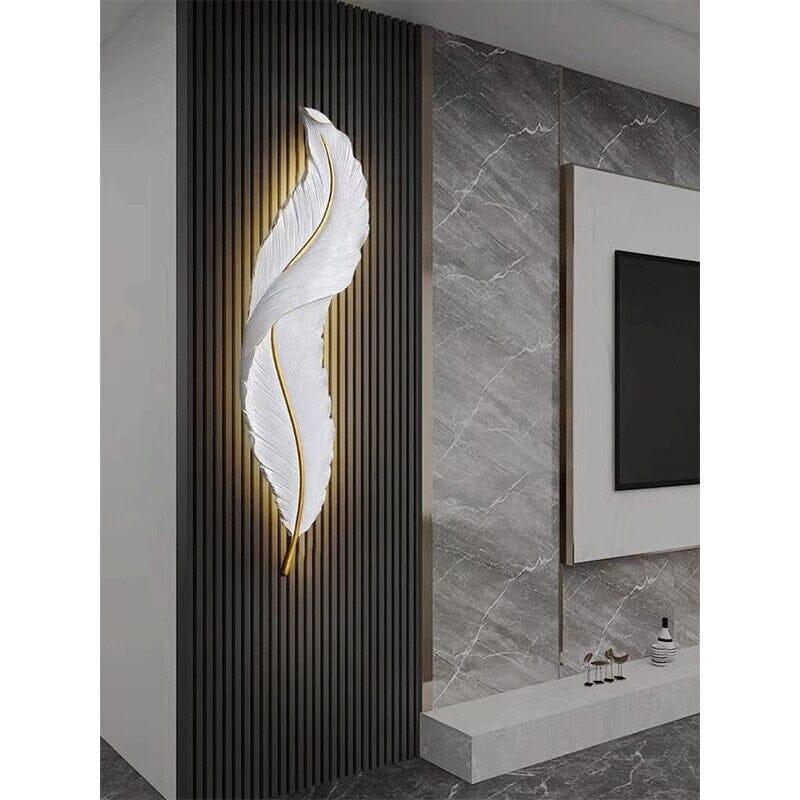 Nyara Nordic Feather LED Wall Lamp for Living Rooms