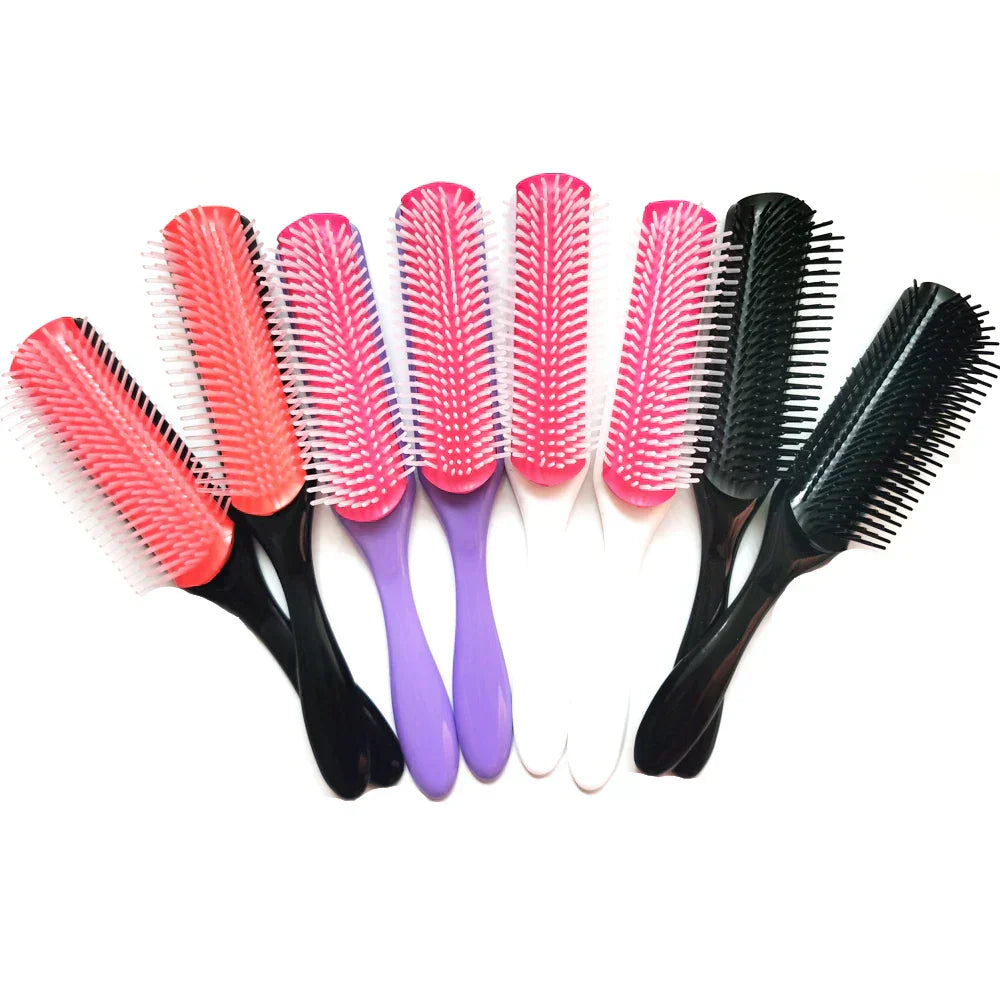 Brosse démêlante Tressly à 9 rangées pour cheveux raides et bouclés