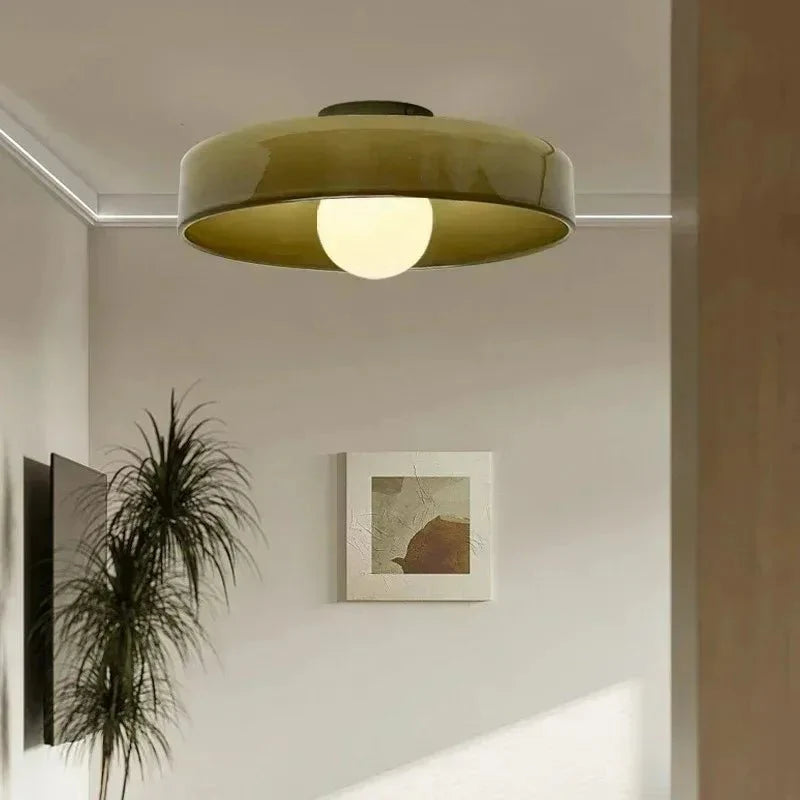 Nordia Glass Ceiling Lamp With Transparent Shade And LED Compatibility