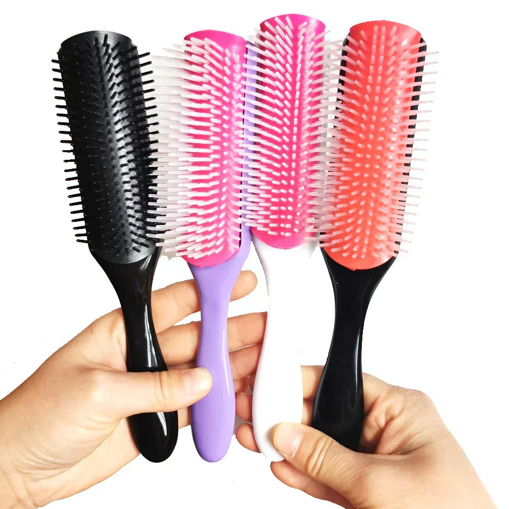 Brosse démêlante Tressly à 9 rangées pour cheveux raides et bouclés