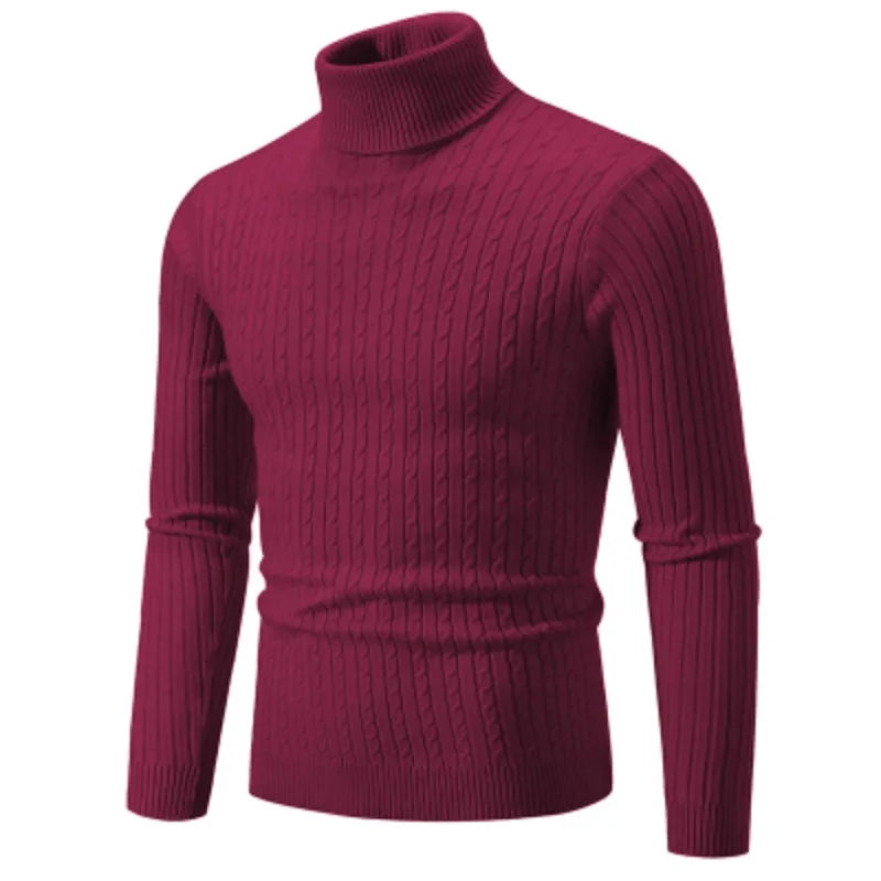 Alder High Neck Sweater Solid Color Pullover Knitted Sweatwear Turtleneck Winter