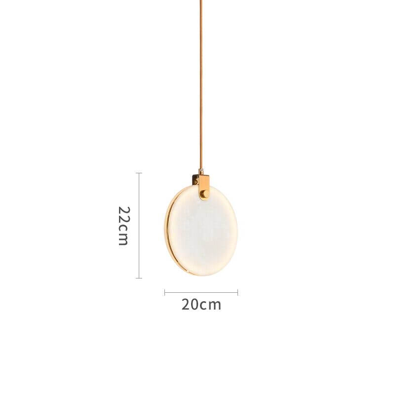 Lynora Marble Stone Pendant Light White Resin Shade