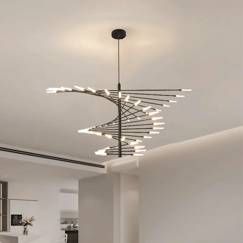 Astrae Spiral Chandelier Modern Loft Ceiling Light By Solene
