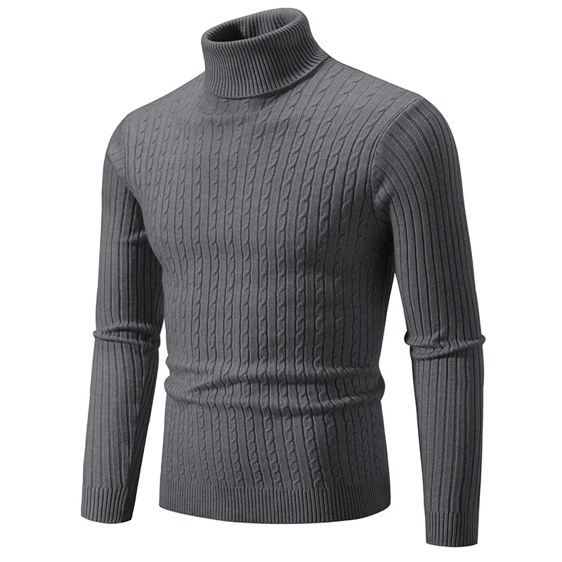 Alder High Neck Sweater Solid Color Pullover Knitted Sweatwear Turtleneck Winter