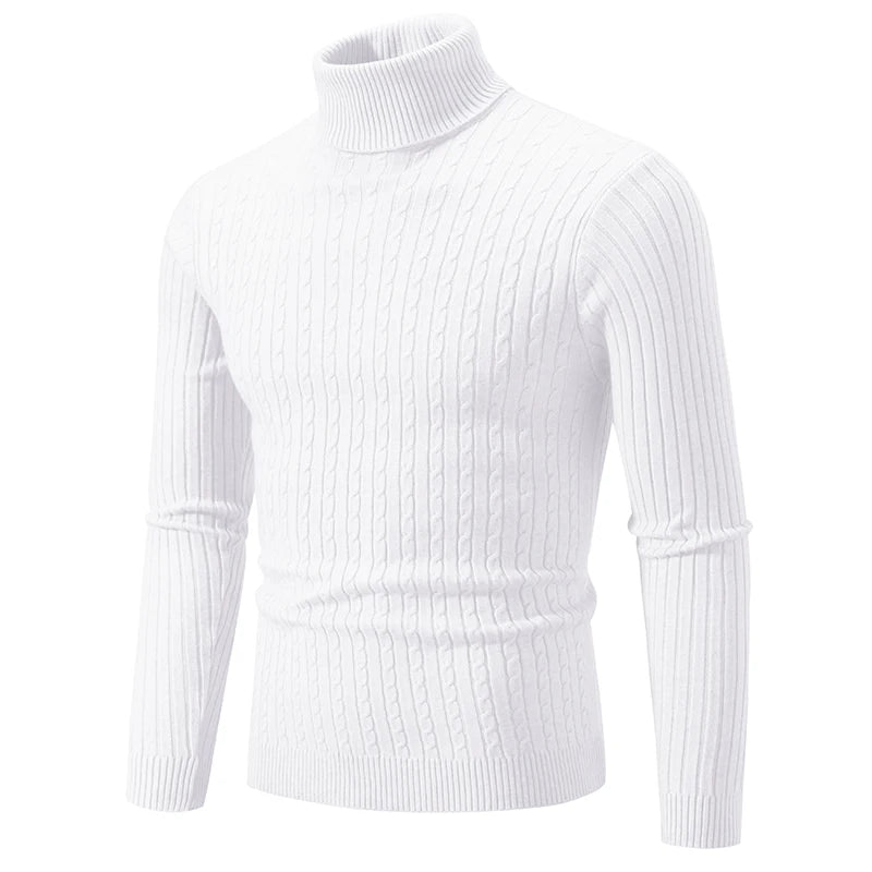 Alder High Neck Sweater Solid Color Pullover Knitted Sweatwear Turtleneck Winter