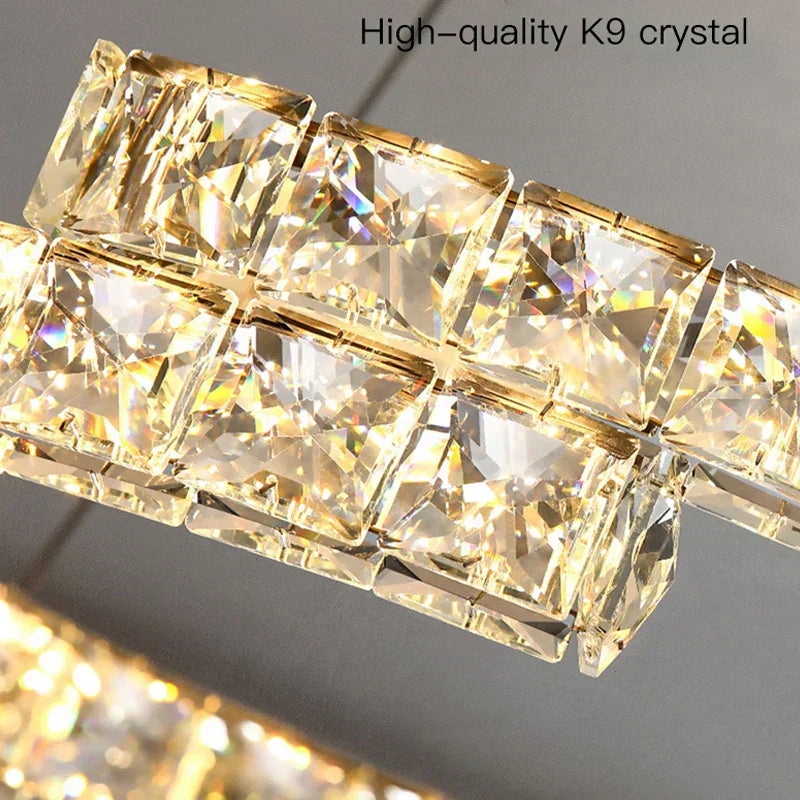 Aurea rozsdamentes kristály mennyezeti csillár arany kivitelben