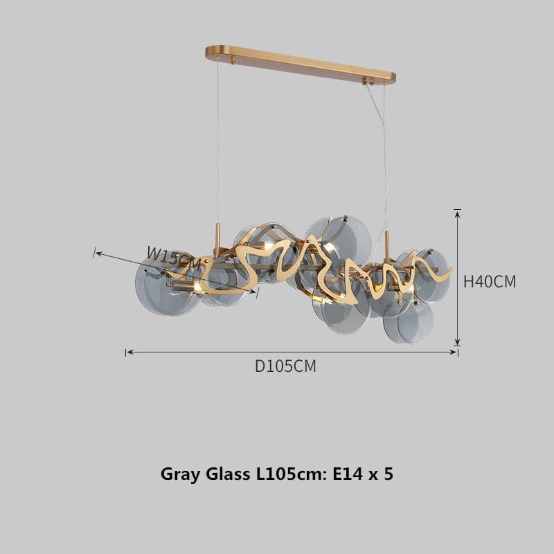 Candeeiro de Teto Cirrus Cloud com Abajur de Vidro Dourado