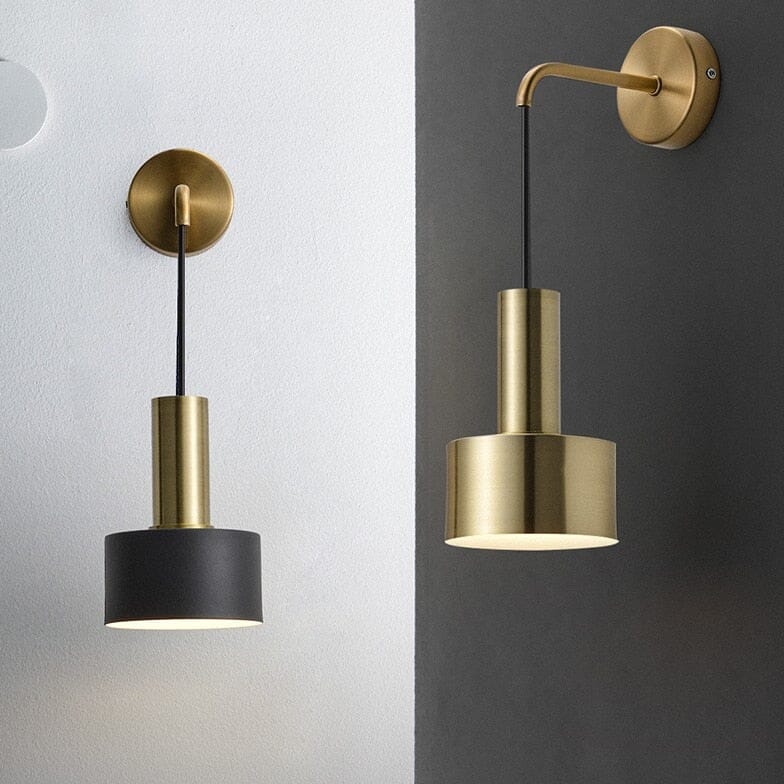 LumaNova Black and Gold Modern Wall Sconce for Living Rooms
