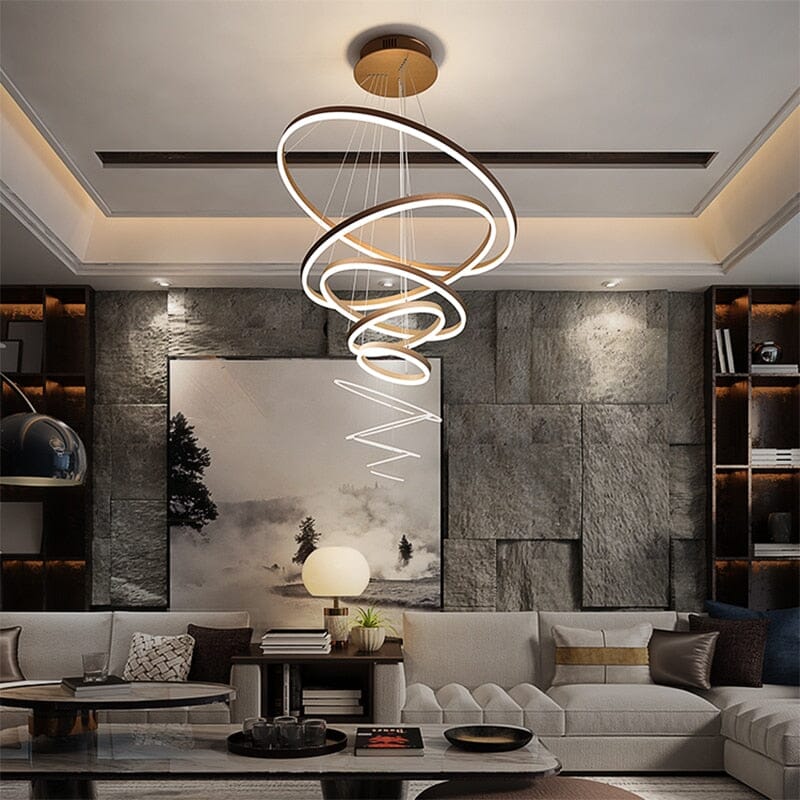 Aurora Ring LED Chandelier - 3- or 6-Ring for Homes