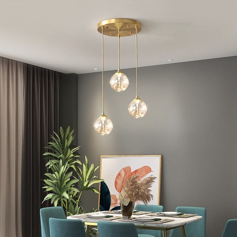 Eloria Nordic Glass Ball LED Pendant Light With Bubble Orbs