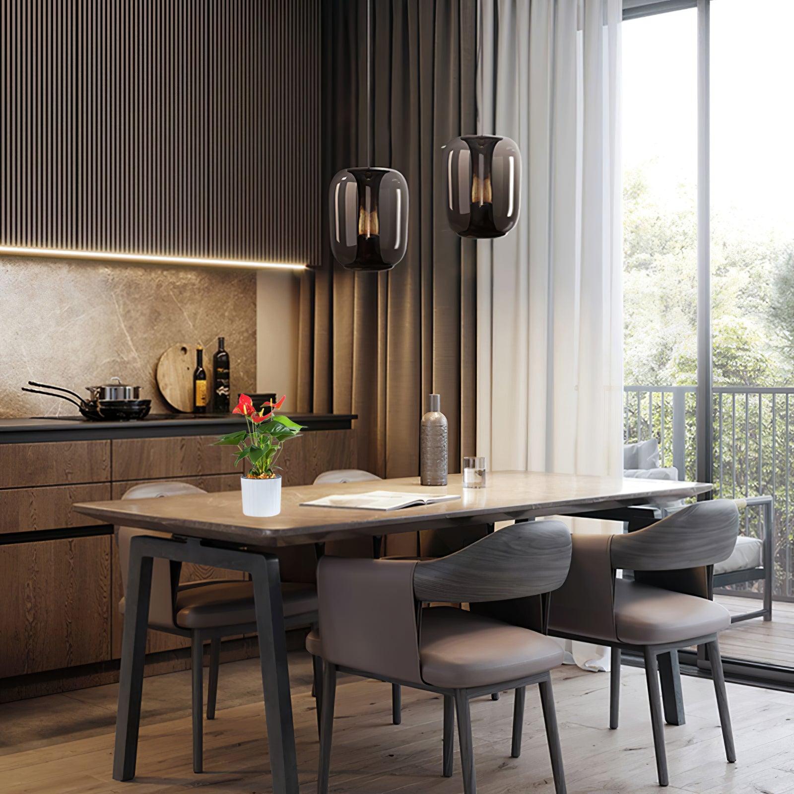 מנורות תלייה מזכוכית אוריאה לחדרי מגורים עם זוהר רך וחמים