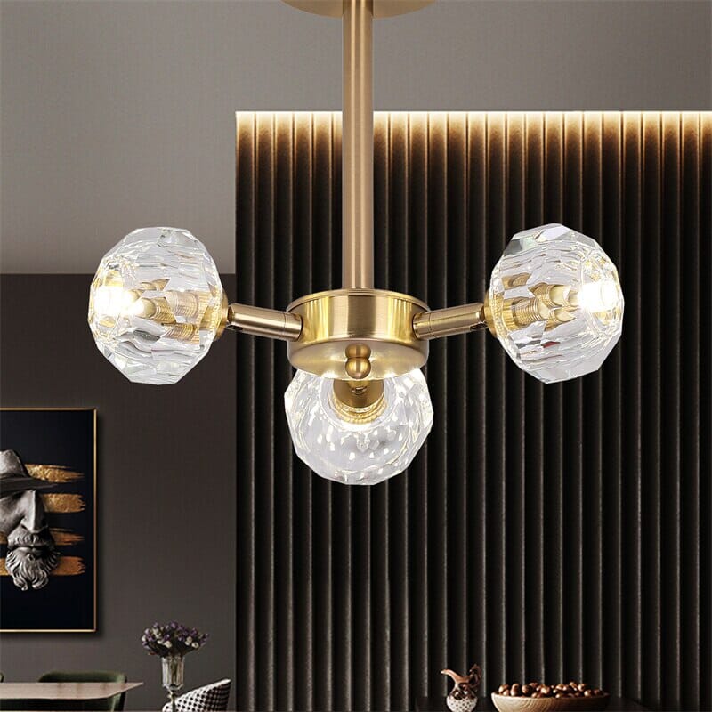 NovaLume Crystal LED Pendant Light With Metal Frame