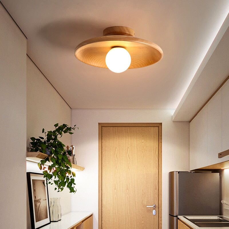 NovaBamboo Ceiling Light With Warm LED Glow For Homes