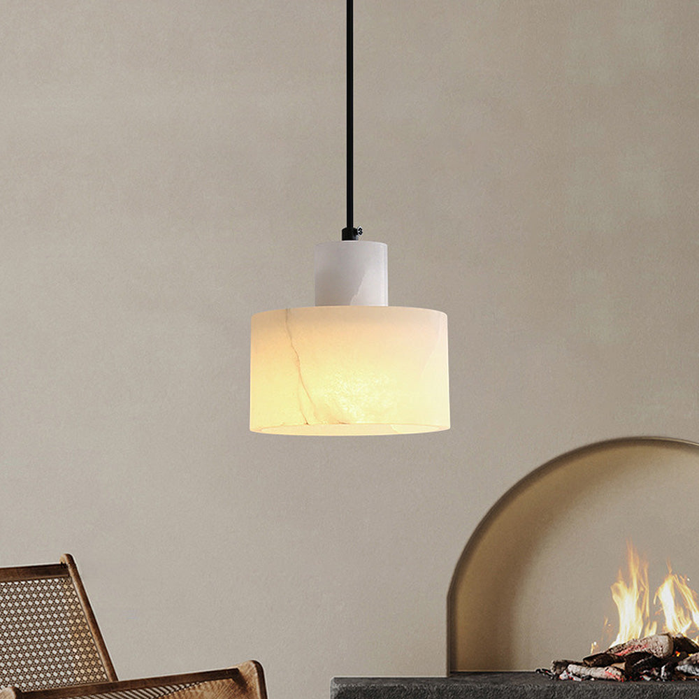 Liora White Marble Pendant Light in Scandinavian Minimalist Style