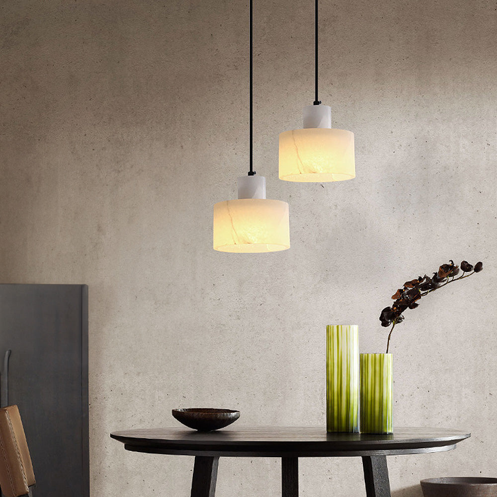 Liora White Marble Pendant Light in Scandinavian Minimalist Style