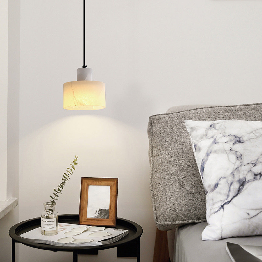 Liora White Marble Pendant Light in Scandinavian Minimalist Style