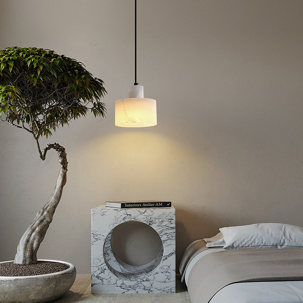 Liora White Marble Pendant Light in Scandinavian Minimalist Style