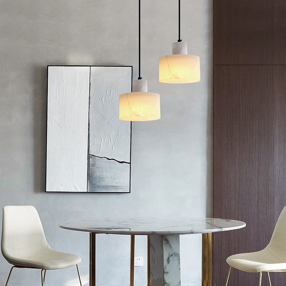 Liora White Marble Pendant Light in Scandinavian Minimalist Style