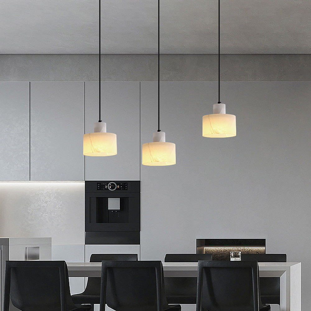 Liora White Marble Pendant Light in Scandinavian Minimalist Style