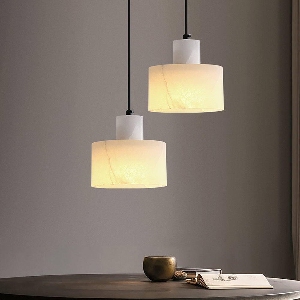 Liora White Marble Pendant Light in Scandinavian Minimalist Style