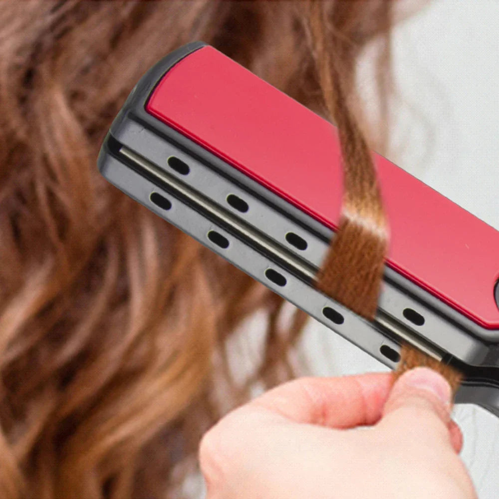 Piastra per capelli professionale larga in titanio digitale per acconciature