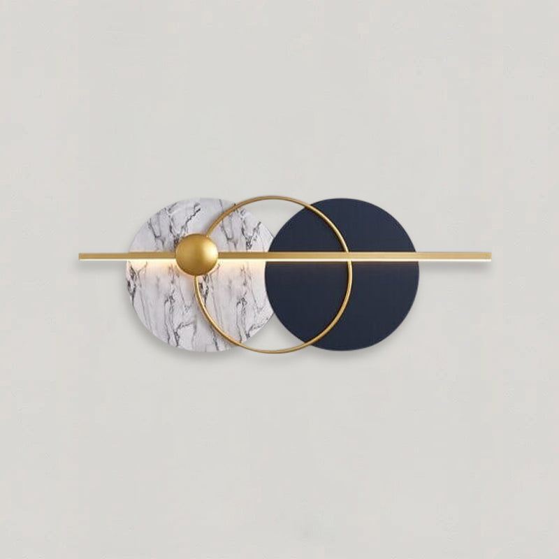 Astra Modern Wall Light With Mixed Tone Rustic Ring Accents