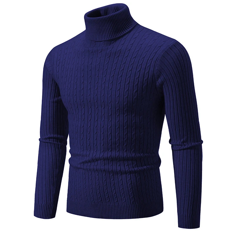Alder High Neck Sweater Solid Color Pullover Knitted Sweatwear Turtleneck Winter