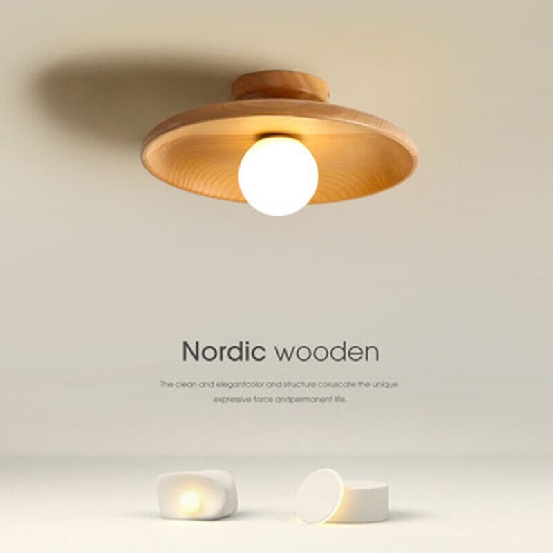 NovaBamboo Ceiling Light With Warm LED Glow For Homes