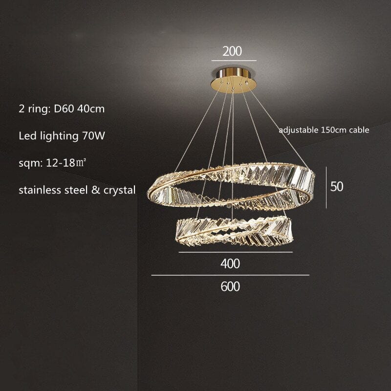 Aurelle Crystal Ring Chandelier Modern Ceiling Light