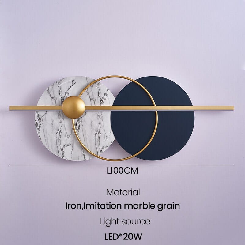 Lampu Dinding Moden Astra Dengan Aksen Cincin Reka Bentuk Campuran Nada Rustic