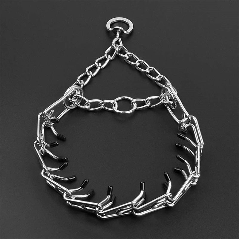 Collier à pointes SummitPaw pour chiens avec pointes en acier chromé à embouts en caoutchouc