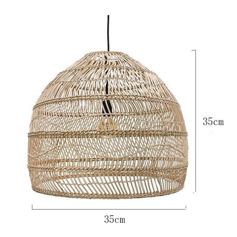 Zarela Rattan Pendant Light with Adjustable LED Glow