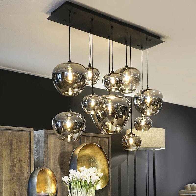 Lyra Glass Chandelier | Nordic Adjustable Height Light