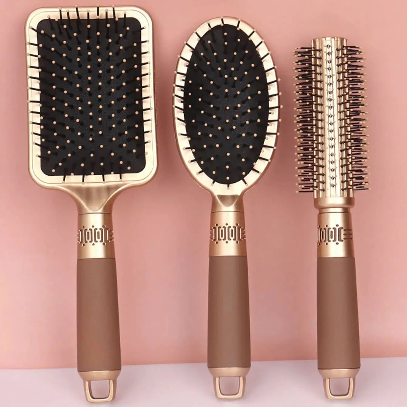 Brosse à palette VeloraWave avec coussin d'air antistatique pour cheveux bouclés