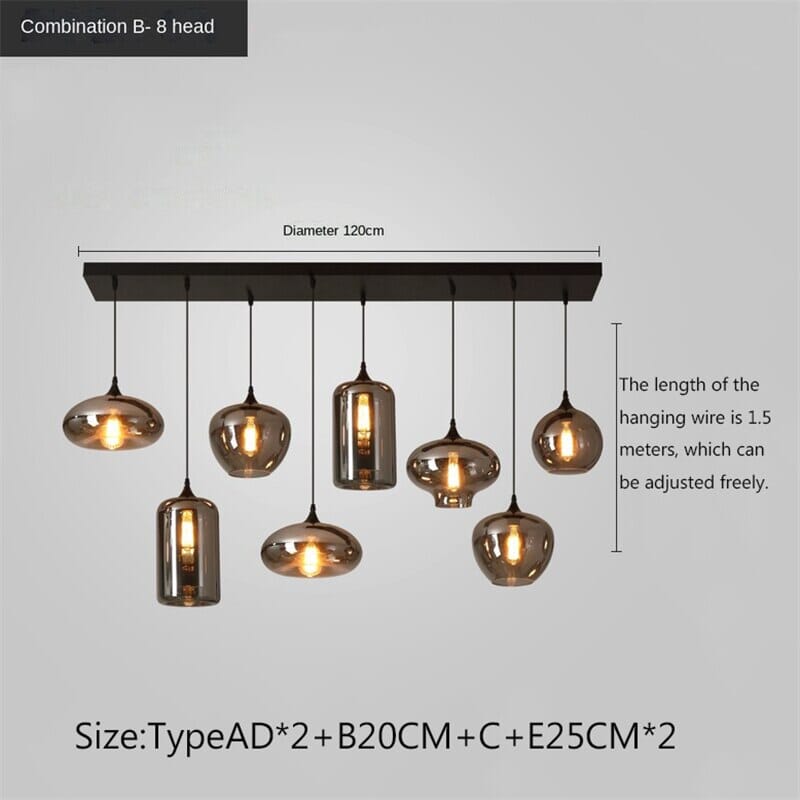 Lyra Glass Chandelier | Nordic Adjustable Height Light