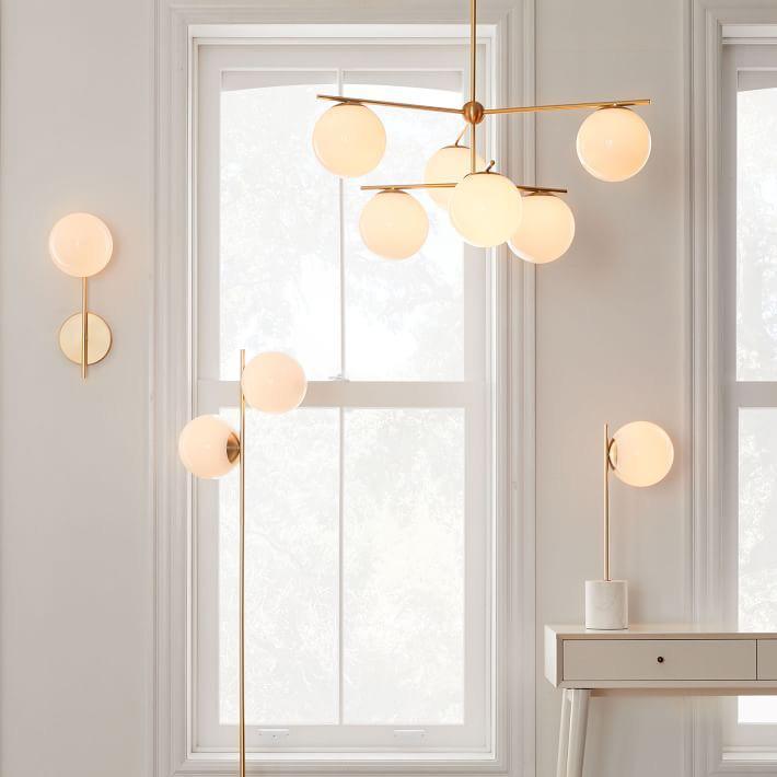 Liora | Luxury Brass Chandelier With Glass Orbs For Dining