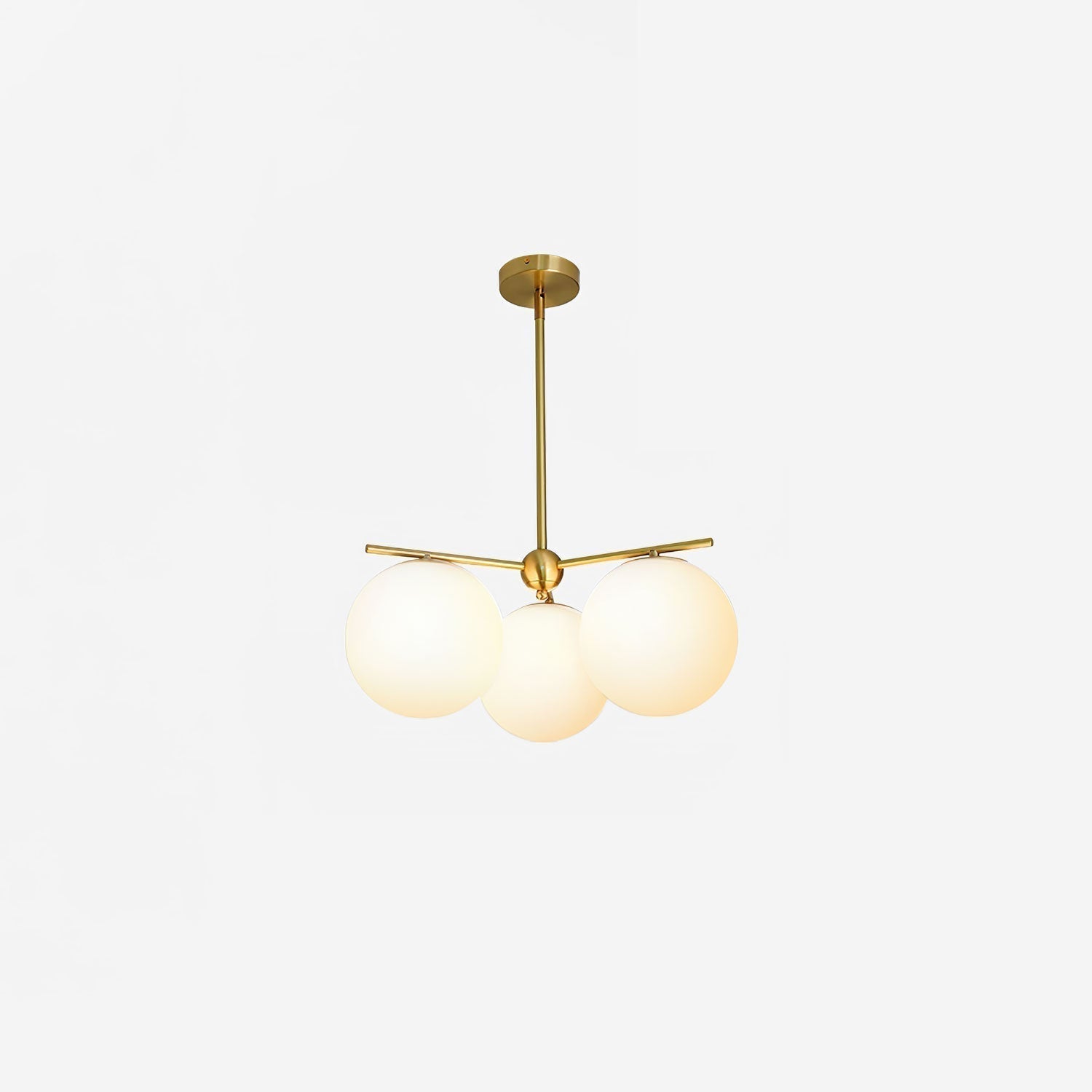 Liora | Luxury Brass Chandelier With Glass Orbs For Dining
