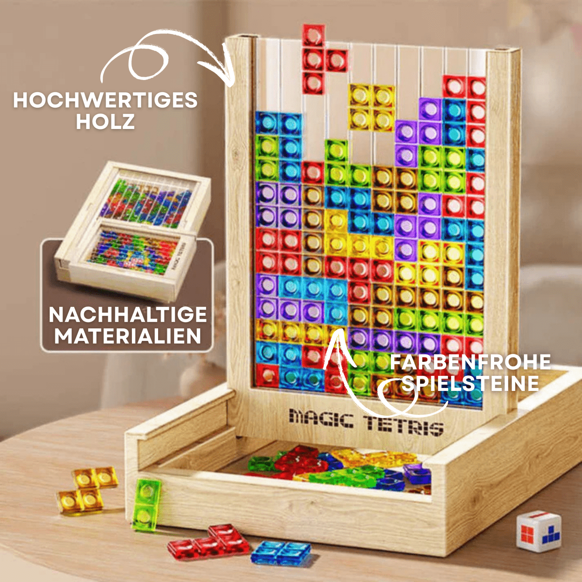 VerdantBlock Tetris Board Sustainable Family Puzzle Game