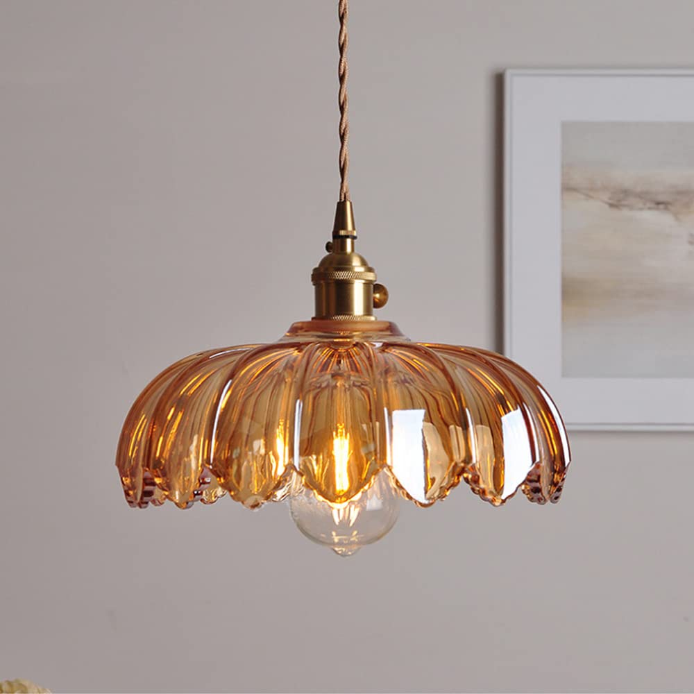 Solara Translucent Glass Pendant Light With Copper Base