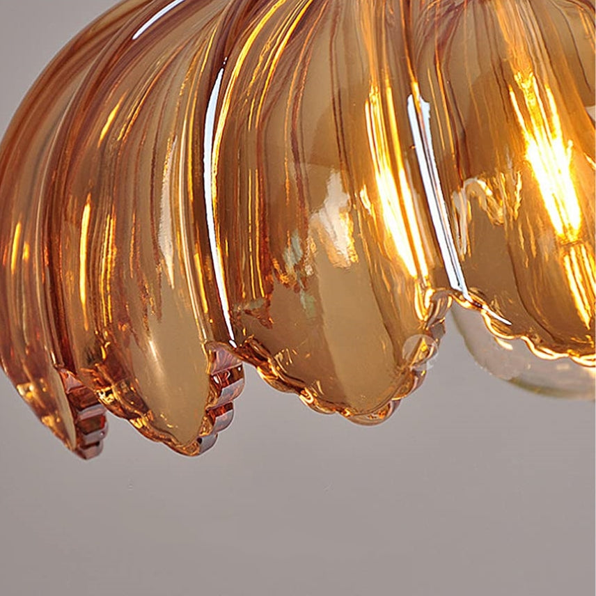 Solara Translucent Glass Pendant Light With Copper Base