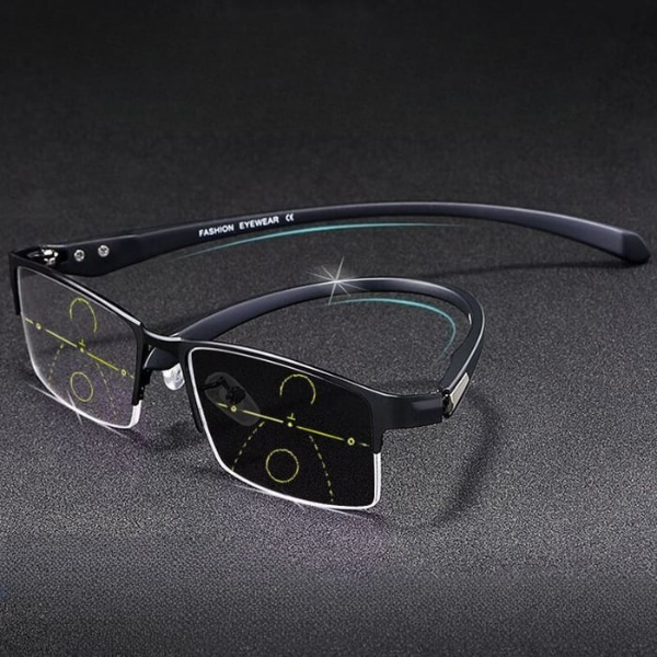 Titanium Progressive Reading Glasses With Intelligent Photosensitive Protection