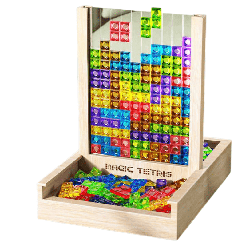 TerraTrix Plateau de Puzzle en Bois Écologique de Tetris pour Enfants et Adultes