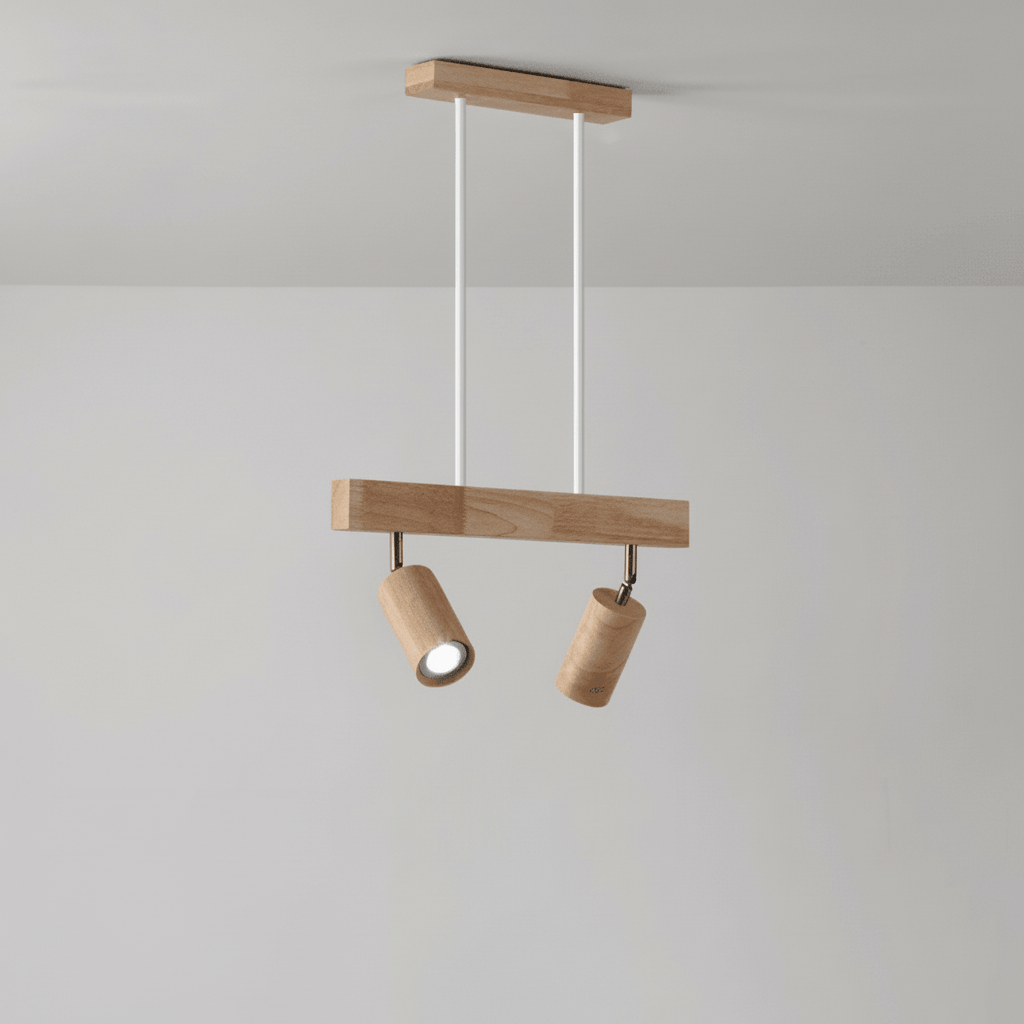 NovaWood Minimalist Solid Wood LED Ceiling Lamp With Adjustable Direction