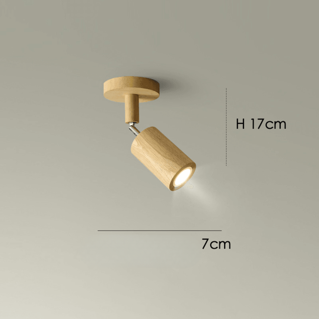 NovaWood Minimalist Solid Wood LED Ceiling Lamp With Adjustable Direction