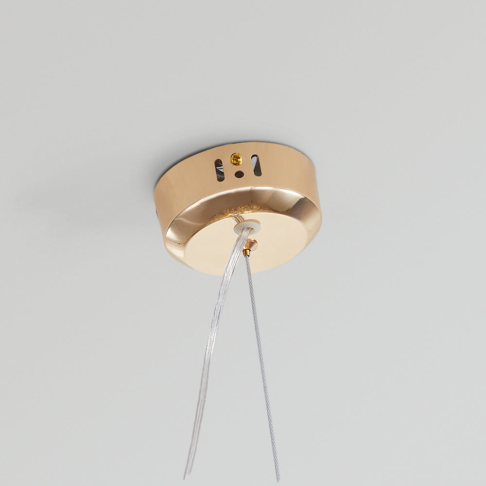 Aureline wit en gouden LED-hanglamp voor woonkamer en eetkamer met metalen frame
