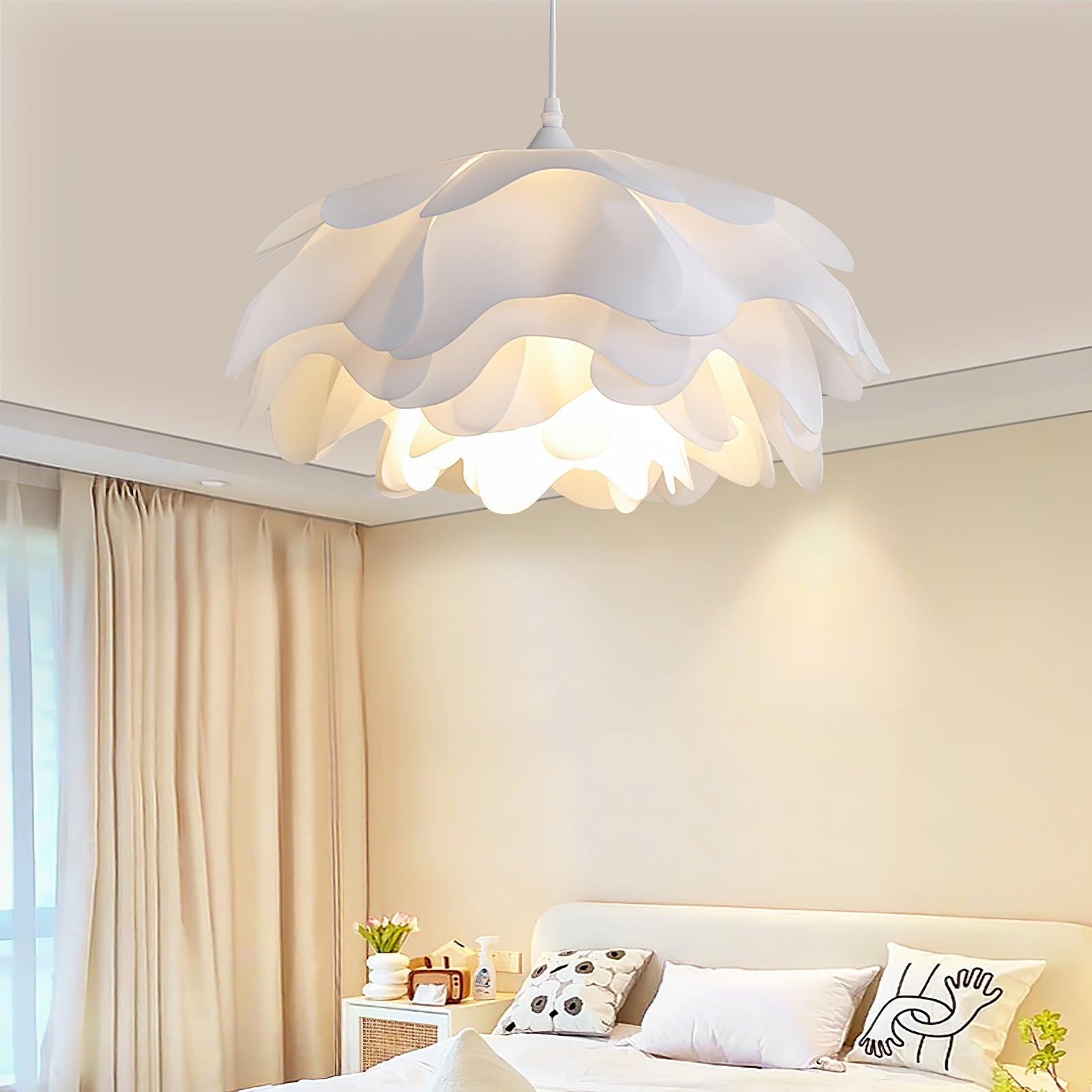 BloomHalo witte bloem LED hanglamp voor woningdecoratie