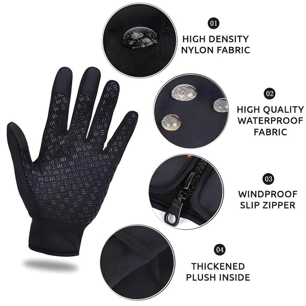 Waterproof Winter Thermal Gloves With Built In Touchscreen