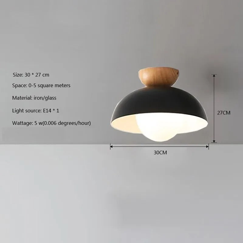 NordicLume Ceiling Light Wood and Iron Minimalist Fixture