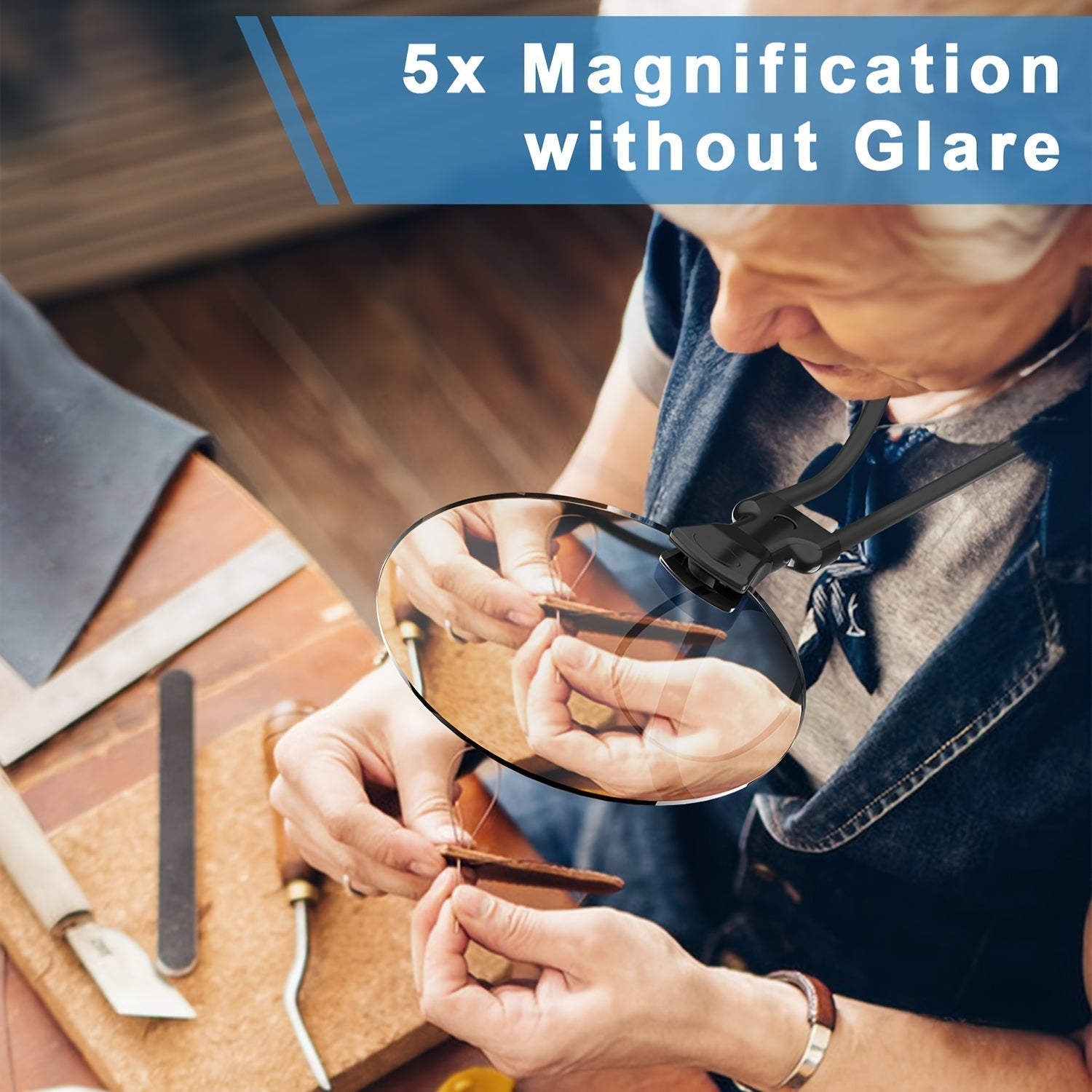 LuminaVista Pro Nackförstoringsglas 5x För Läsning Och Hantverk