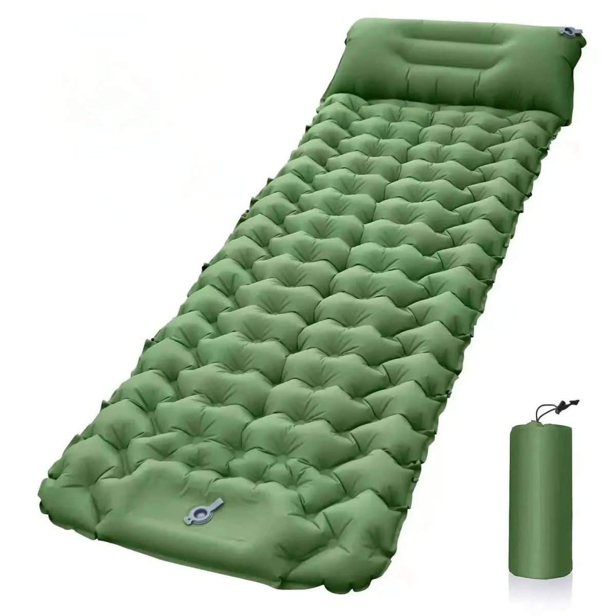 Matelas de camping gonflable TrailPace avec pompe à pied et oreiller intégré